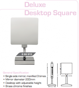 MAGNIFYING MIRROR--- DELUXE. DESKTOP SQUARE